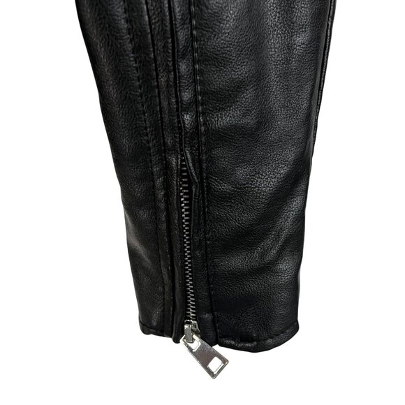 Hello Kitty Black Faux Leather Biker Jacket With Graphic Print & Belt Sz S - Picture 9 of 12